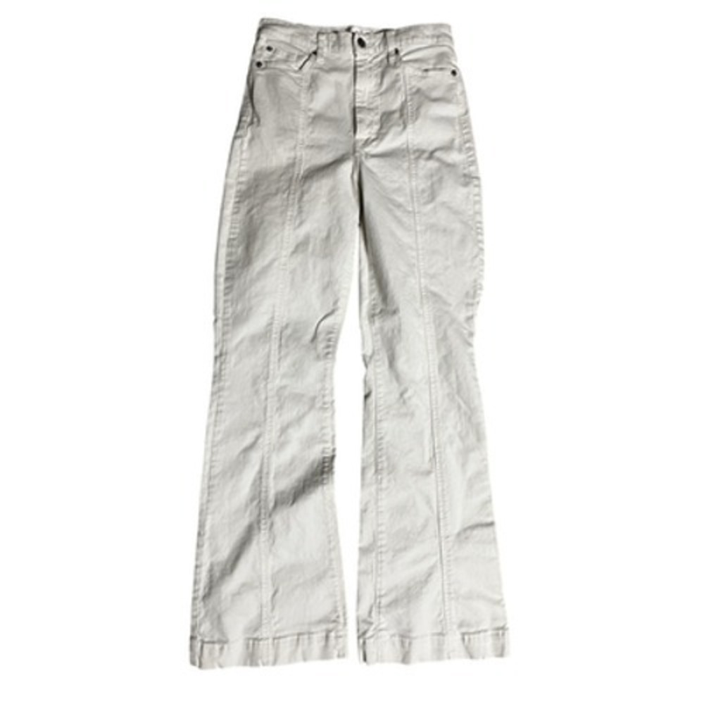7 For All Mankind Jeans Womens 27 White Ultra High Rise Dojo Denim Flare Pants